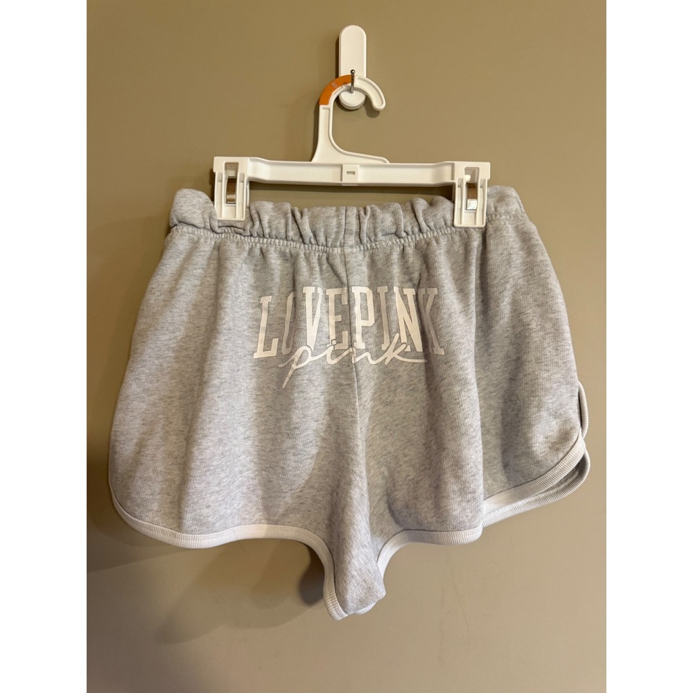 Victoria's Secret PINK Gray Fleece Dolphin Lounge Shorts Logo Back Size‎ Medium